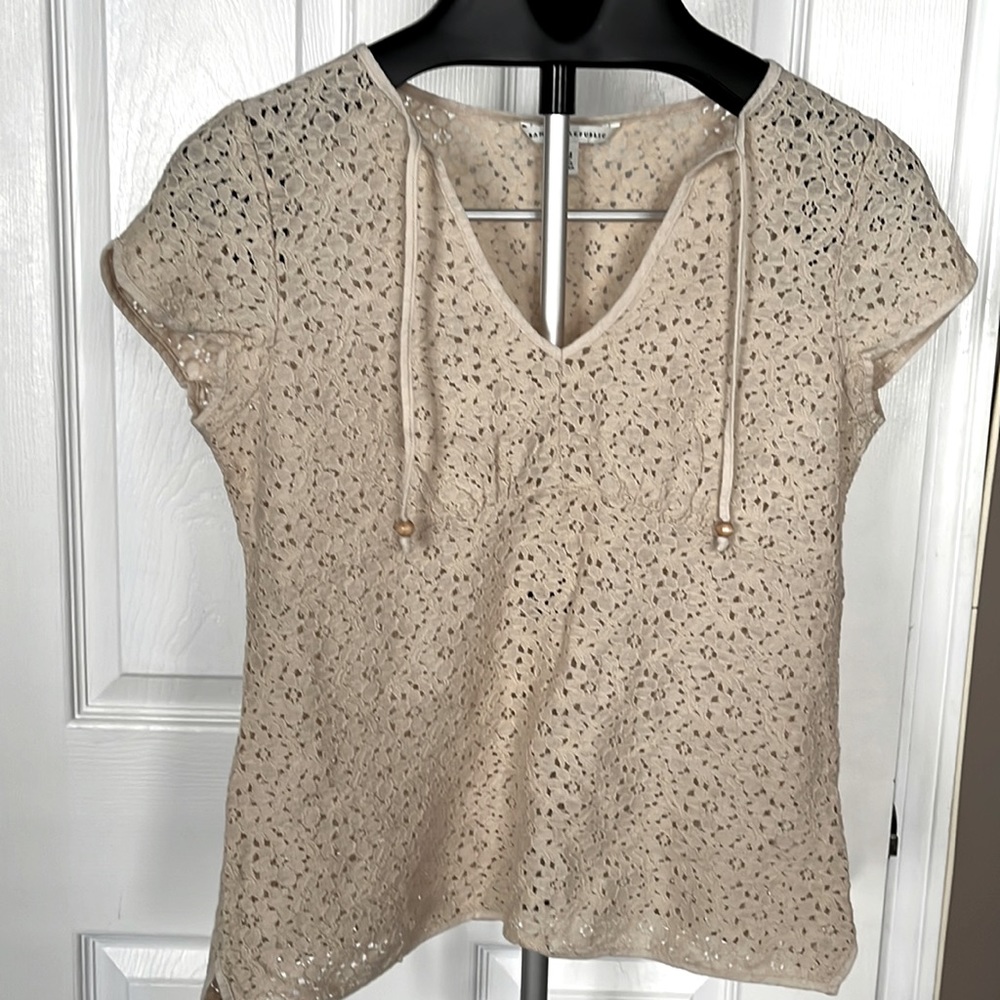 Banana Republic cream blouse